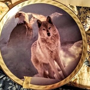 Wolf and Eagle Decorative Plate